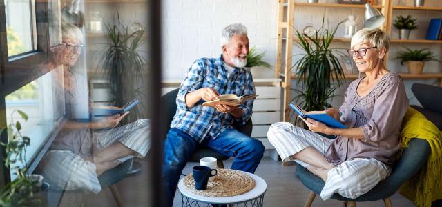 Senior Couple Having a Good Time at Home
